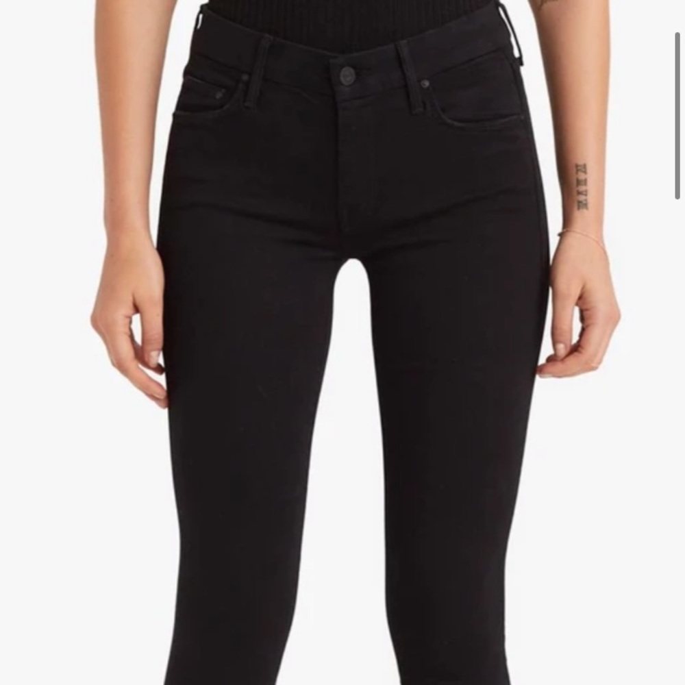 MOTHER high waisted black skinny jeans
